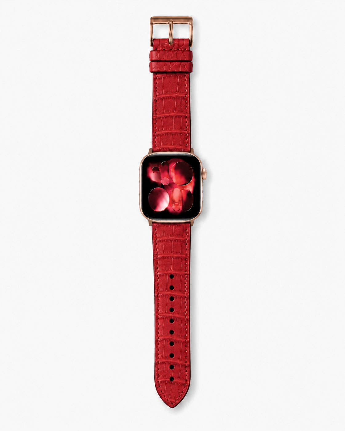 Apple Watch Deri Kordon | Kırmızı Mat Croco
