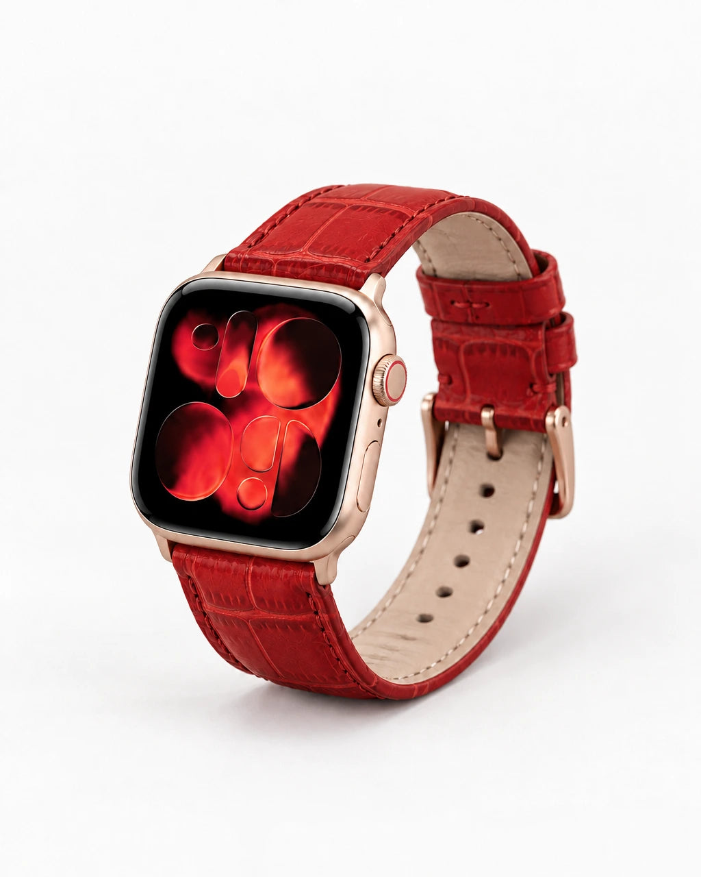 Apple Watch Deri Kordon | Kırmızı Mat Croco