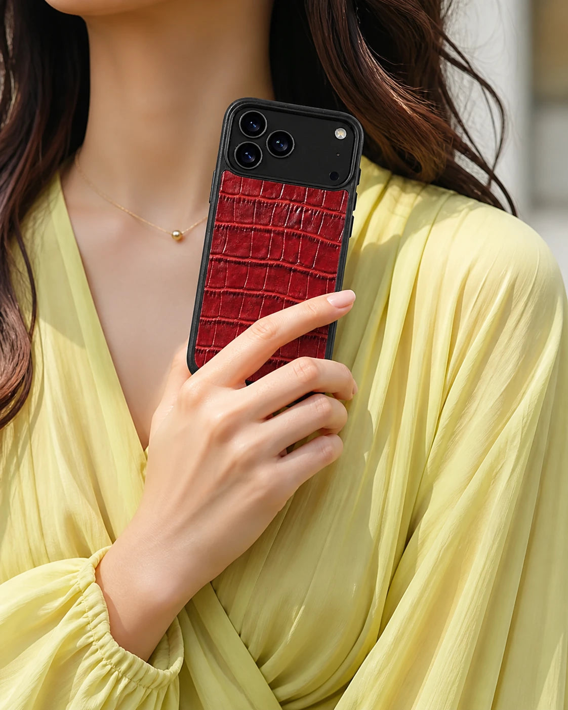 Deri iPhone Kılıfı | Kırmızı Mat Croco | Havuz