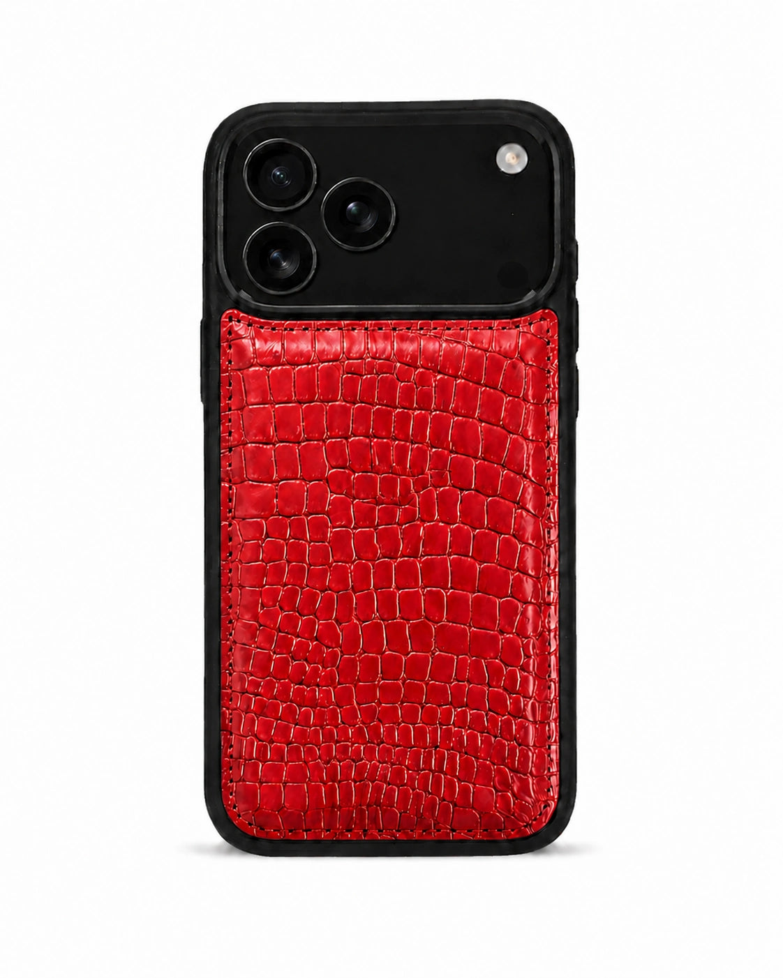 Premium iPhone Kılıfı | Kırmızı Küçük Rugan Croco