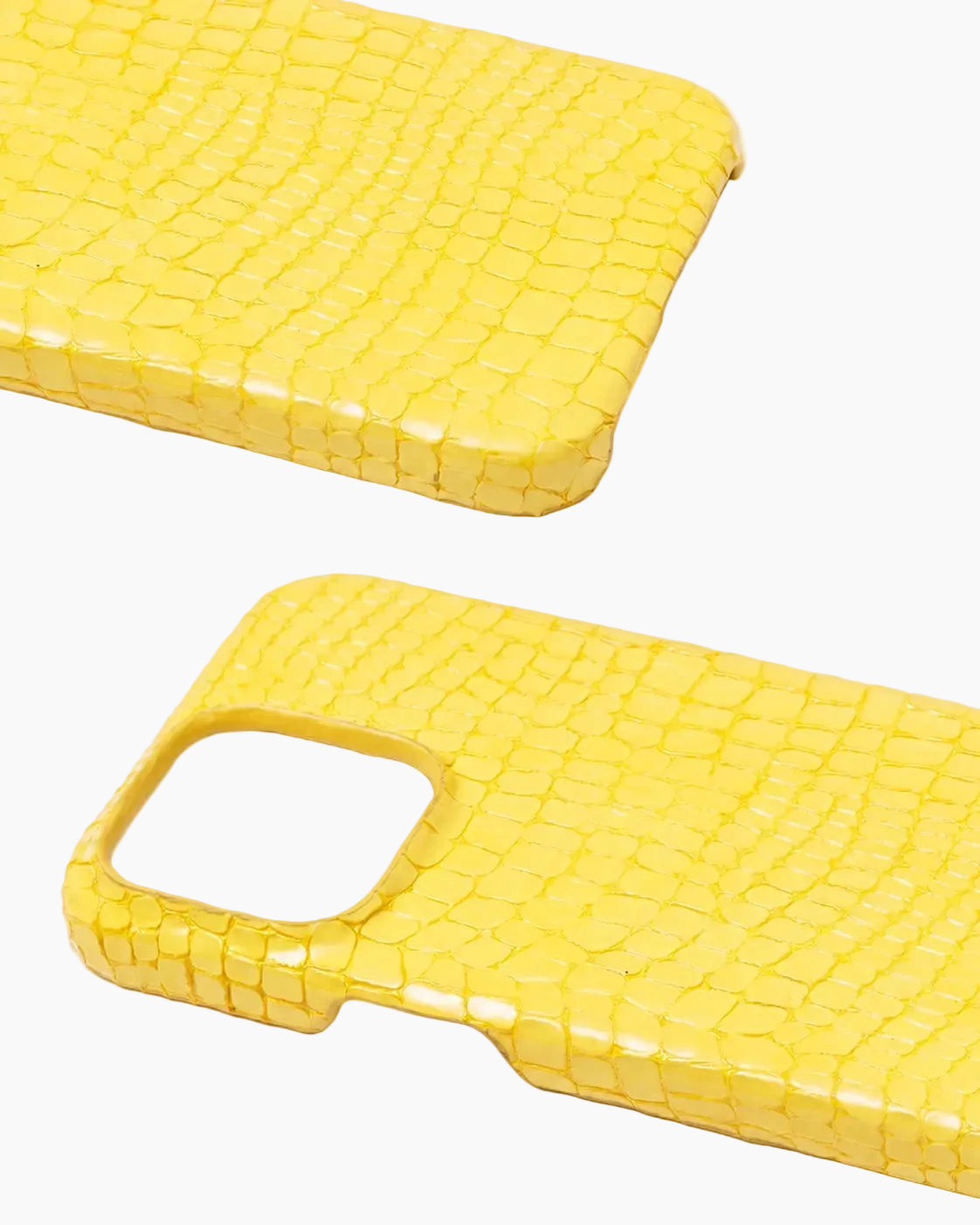 Sarı Küçük Croco Deri iPhone Kılıfı