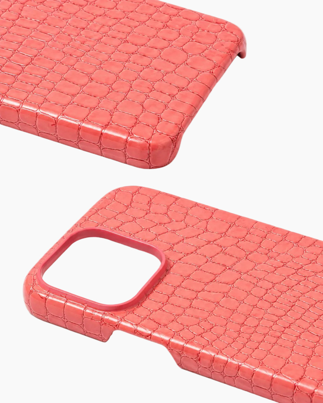 Somon Küçük Croco Deri iPhone Kılıfı