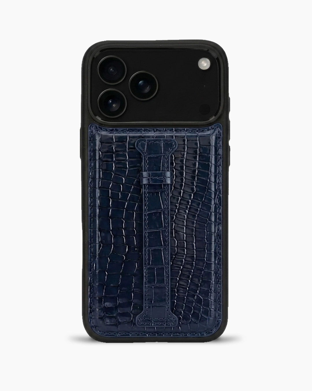 Kemerli iPhone Kılıfı | Lacivert Küçük Croco