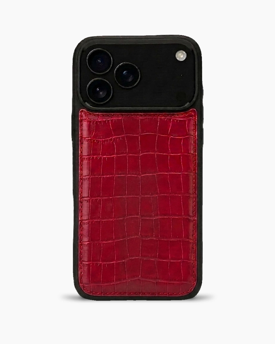 Premium iPhone Kılıfı | Kırmızı Parlak Küçük Croco