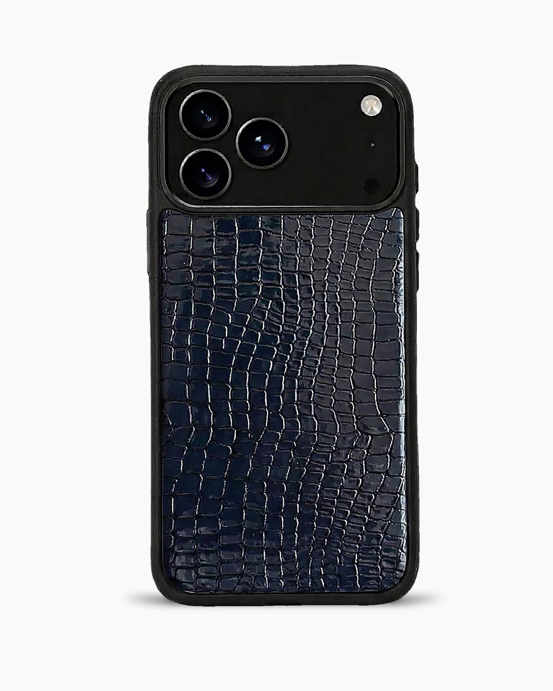Deri iPhone Kılıfı | Lacivert Küçük Croco | Havuz