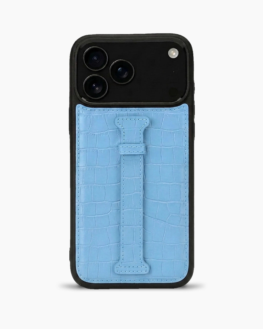 Kemerli iPhone Kılıfı | Bebek Mavi Mat Croco