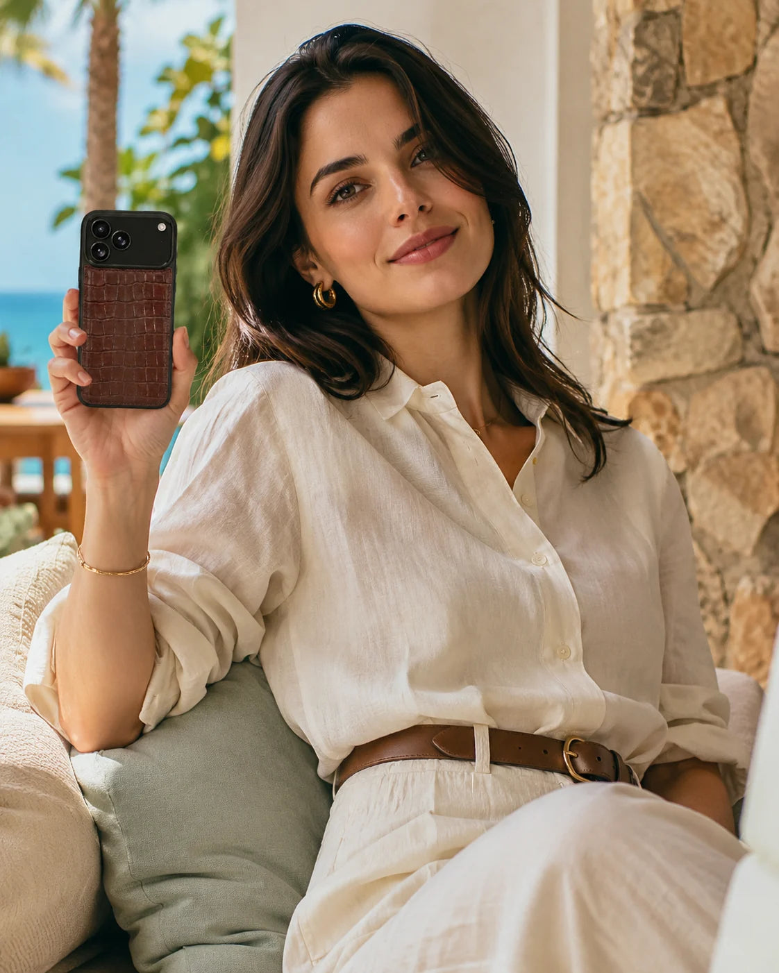 Premium iPhone Kılıfı | Kahve Mat Croco