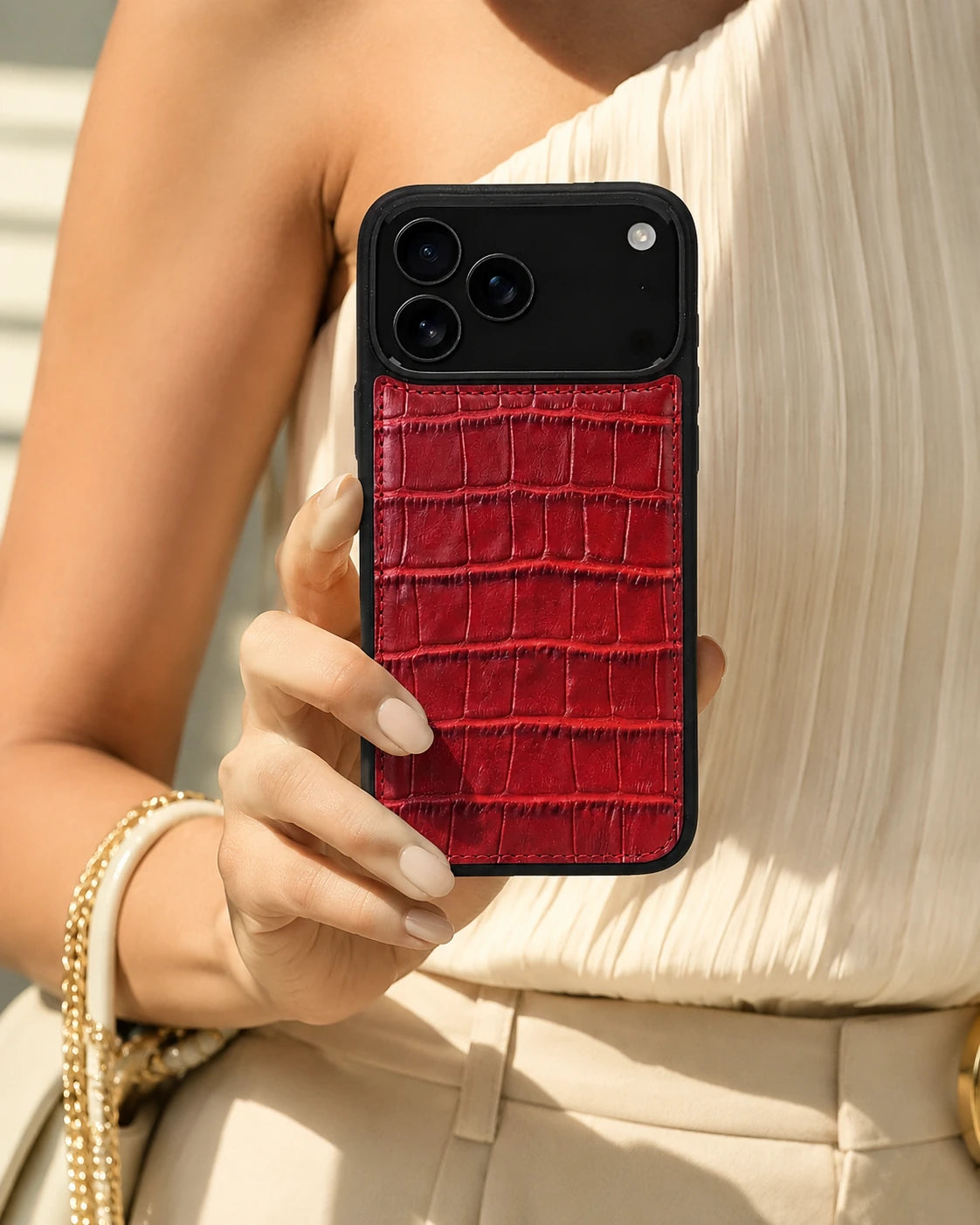 Premium iPhone Kılıfı | Kırmızı Mat Croco