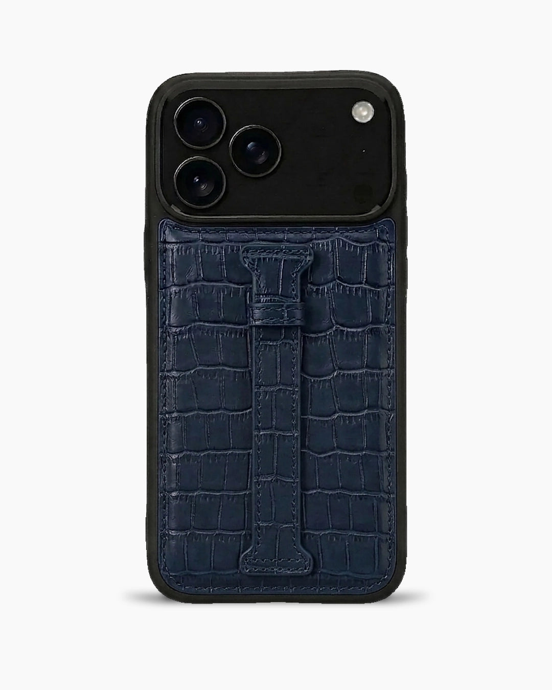 Kemerli iPhone Kılıfı | Koyu Lacivert Mat Croco