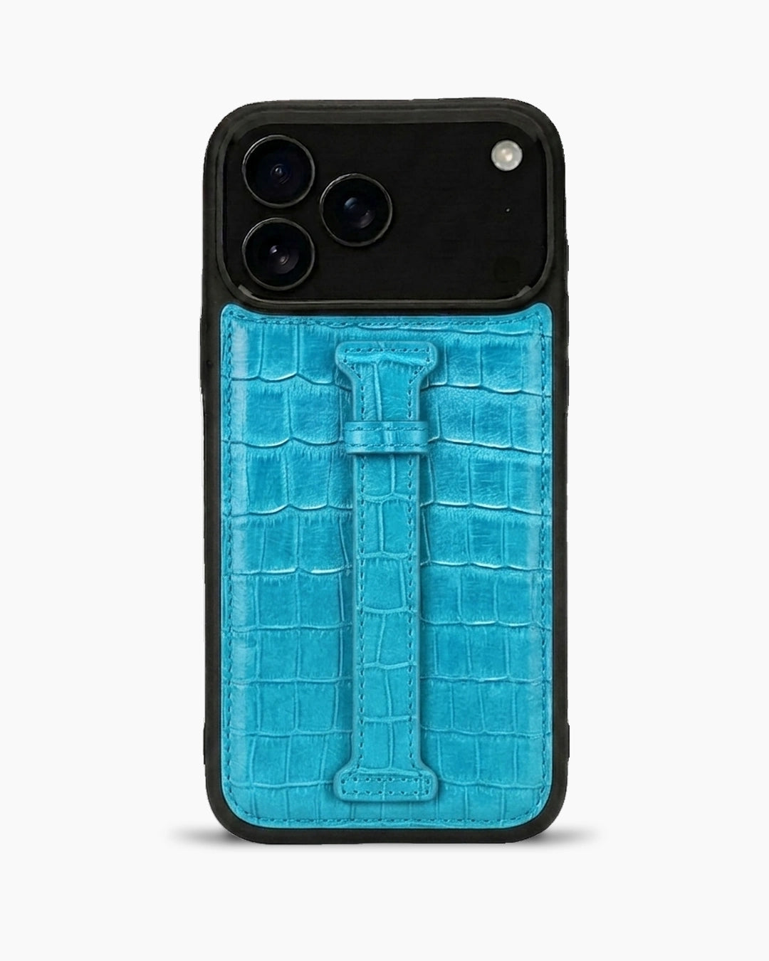 Kemerli iPhone Kılıfı | Mavi Yeşil Mat Croco