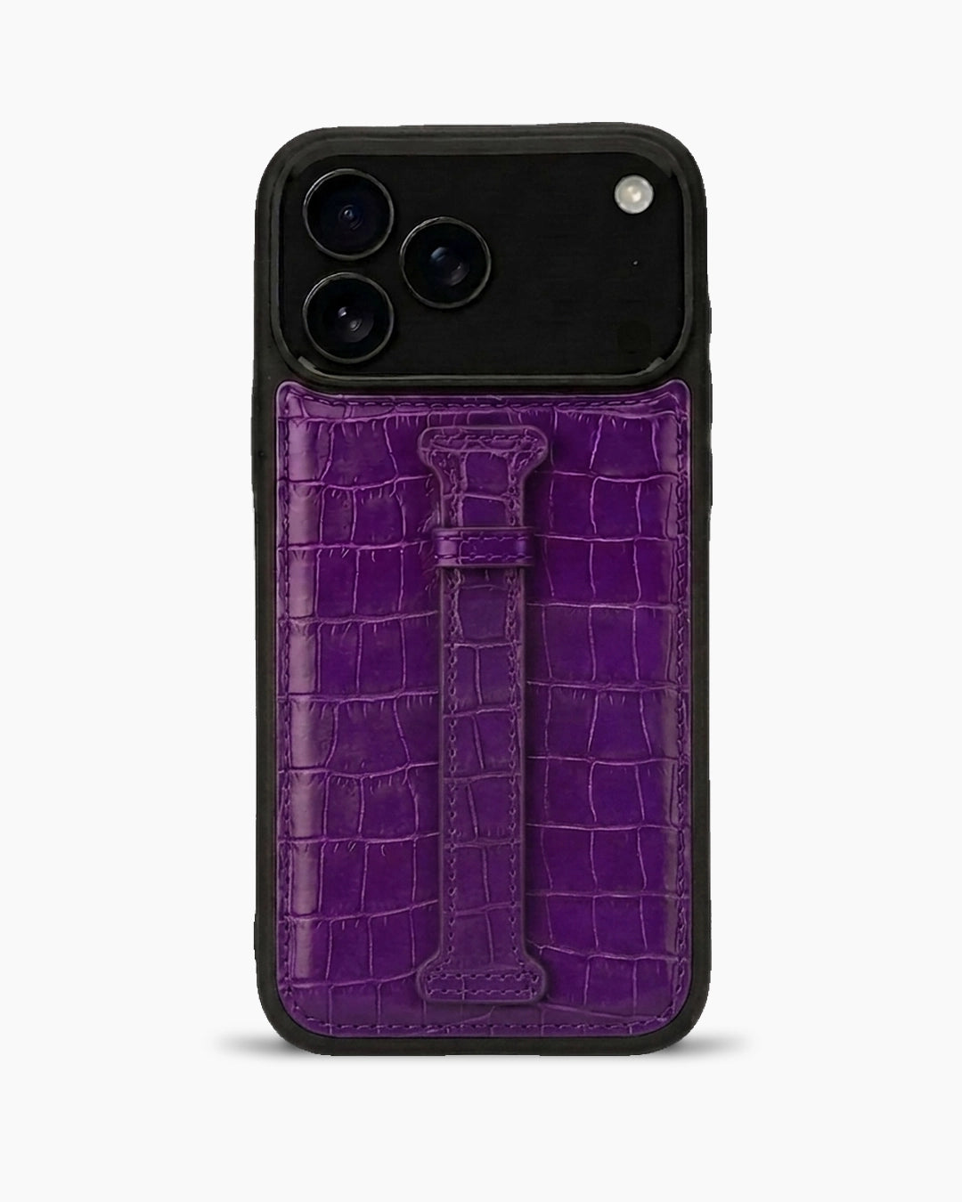 Kemerli iPhone Kılıfı | Mor Mat Croco