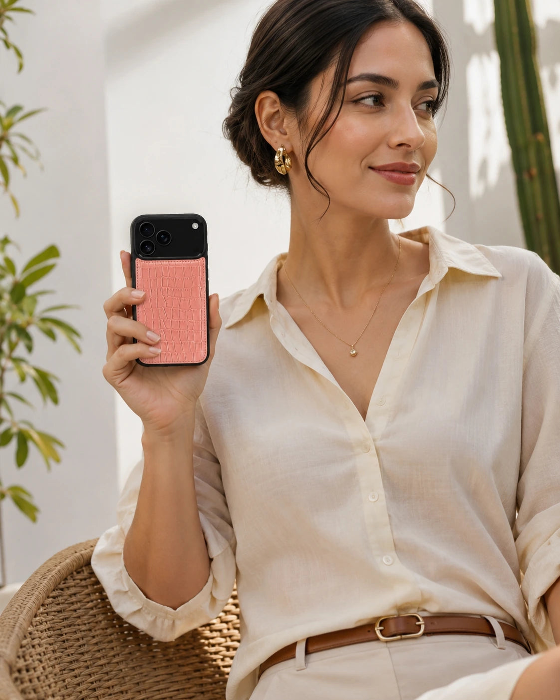 Premium iPhone Kılıfı | Somon Mat Croco