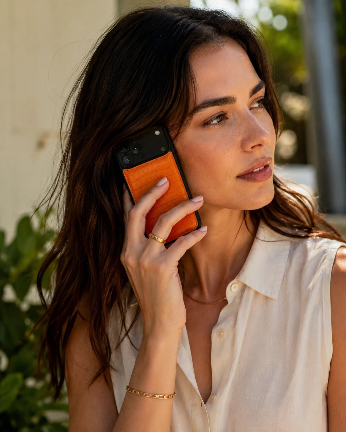 Premium iPhone Kılıfı | Turuncu Mat Croco