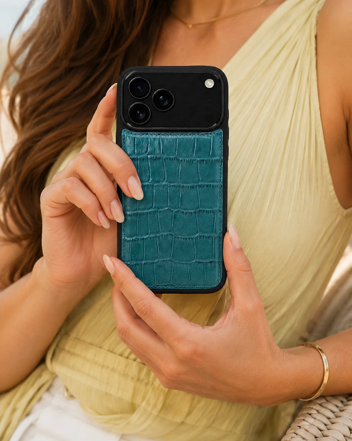 Premium iPhone Kılıfı | Yeşil Mat Croco