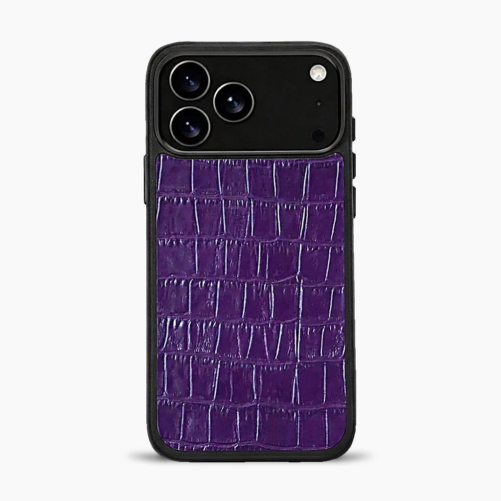 Deri iPhone Kılıfı | Mor Mat Croco | Havuz