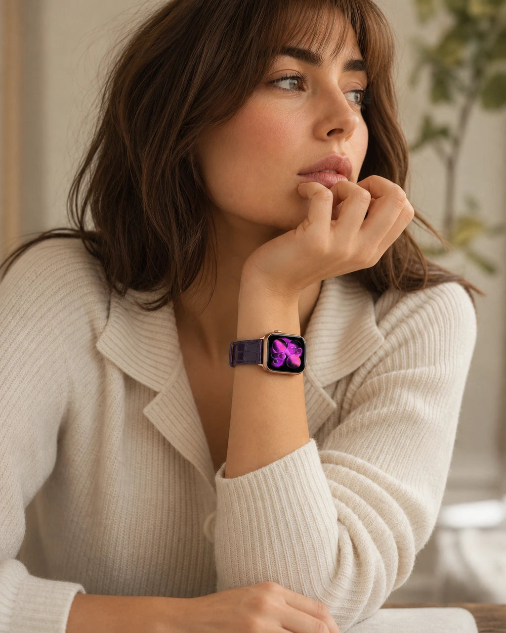Apple Watch Deri Kordon | Mor Rugan Croco
