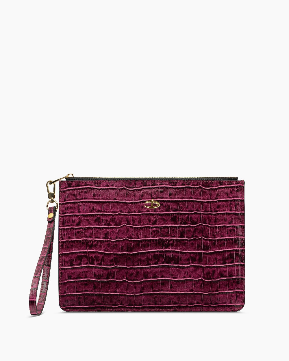 Deri Clutch Rugan Çanta | Mürdüm Croco