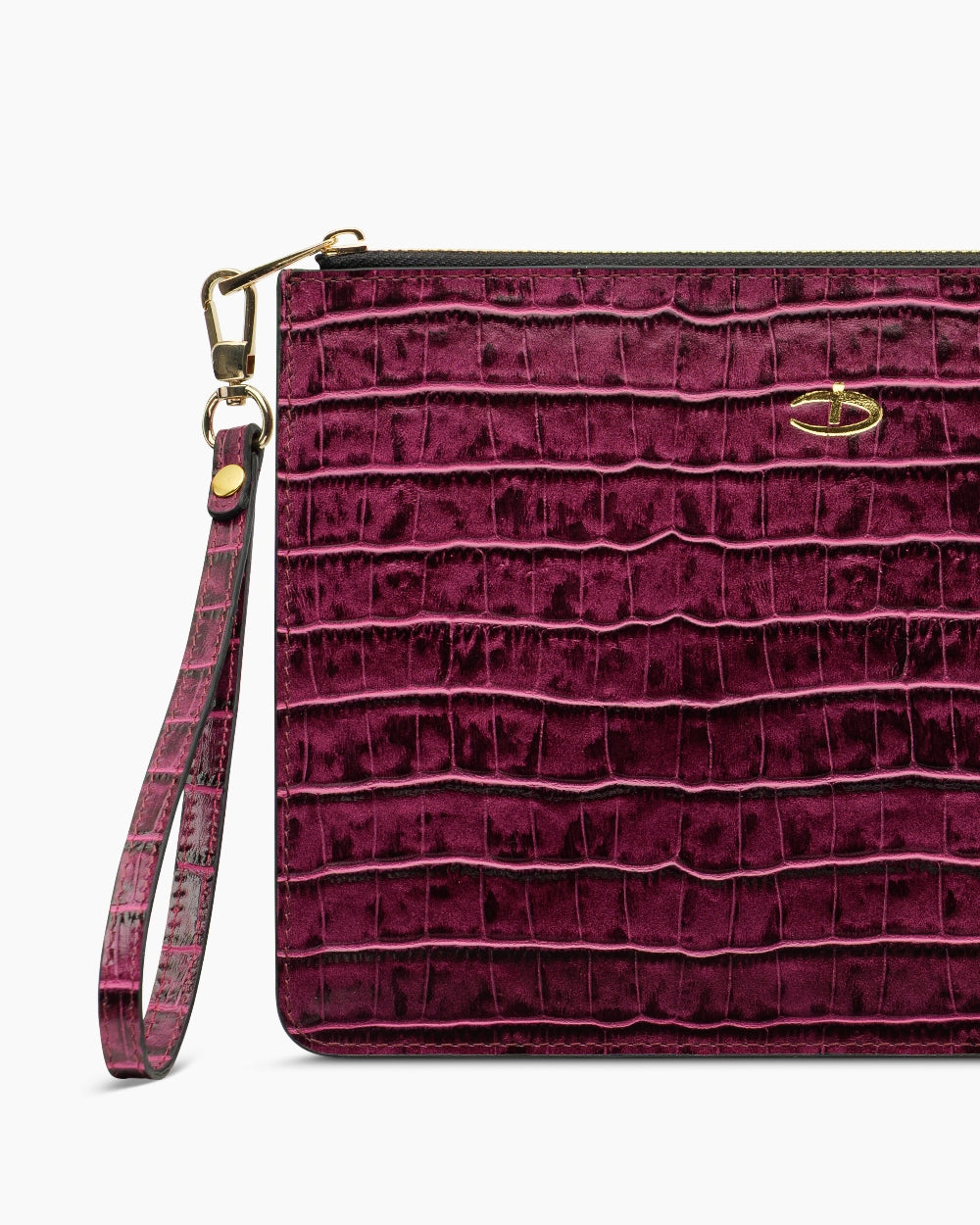 Deri Clutch Rugan Çanta | Mürdüm Croco