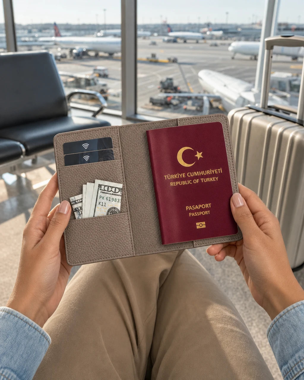 Nude Togo deri pasaport kılıfı - görsel 3