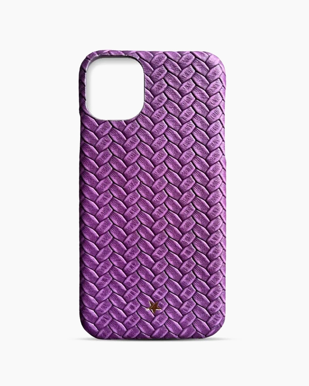 Örgü görünüm deri kılıf- Mor