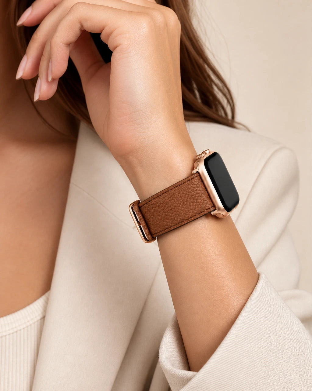 Apple Watch Deri Kordon | Parlak Bakır Togo