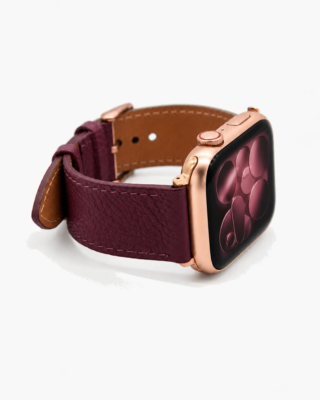 Apple Watch Deri Kordon | Parlak Bordo Togo