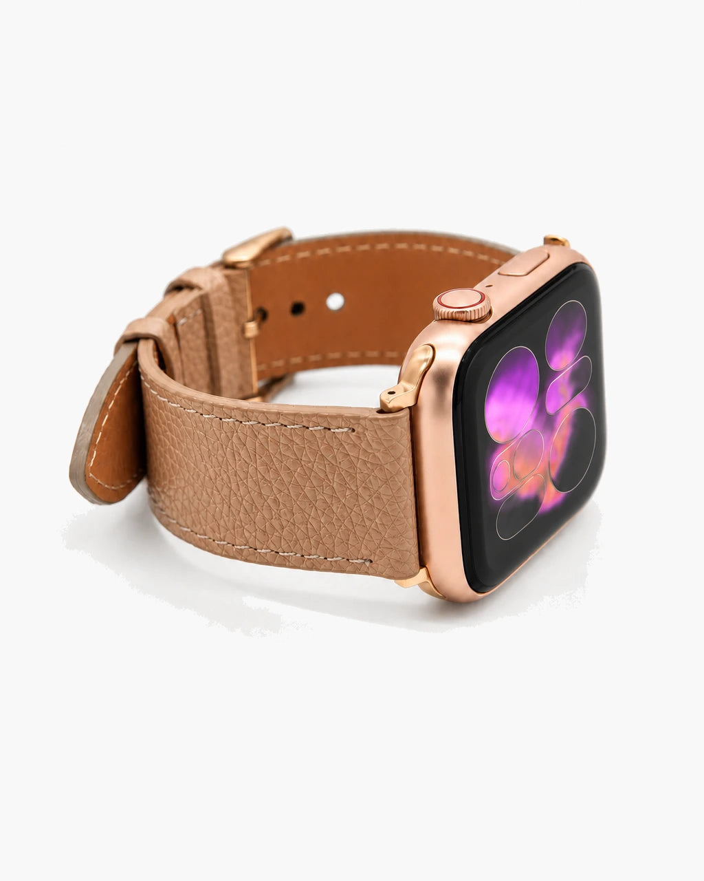 Apple Watch Deri Kordon | Parlak Rose Gold Togo