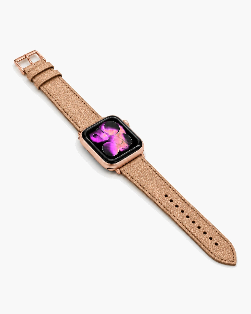 Apple Watch Deri Kordon | Parlak Rose Gold Togo
