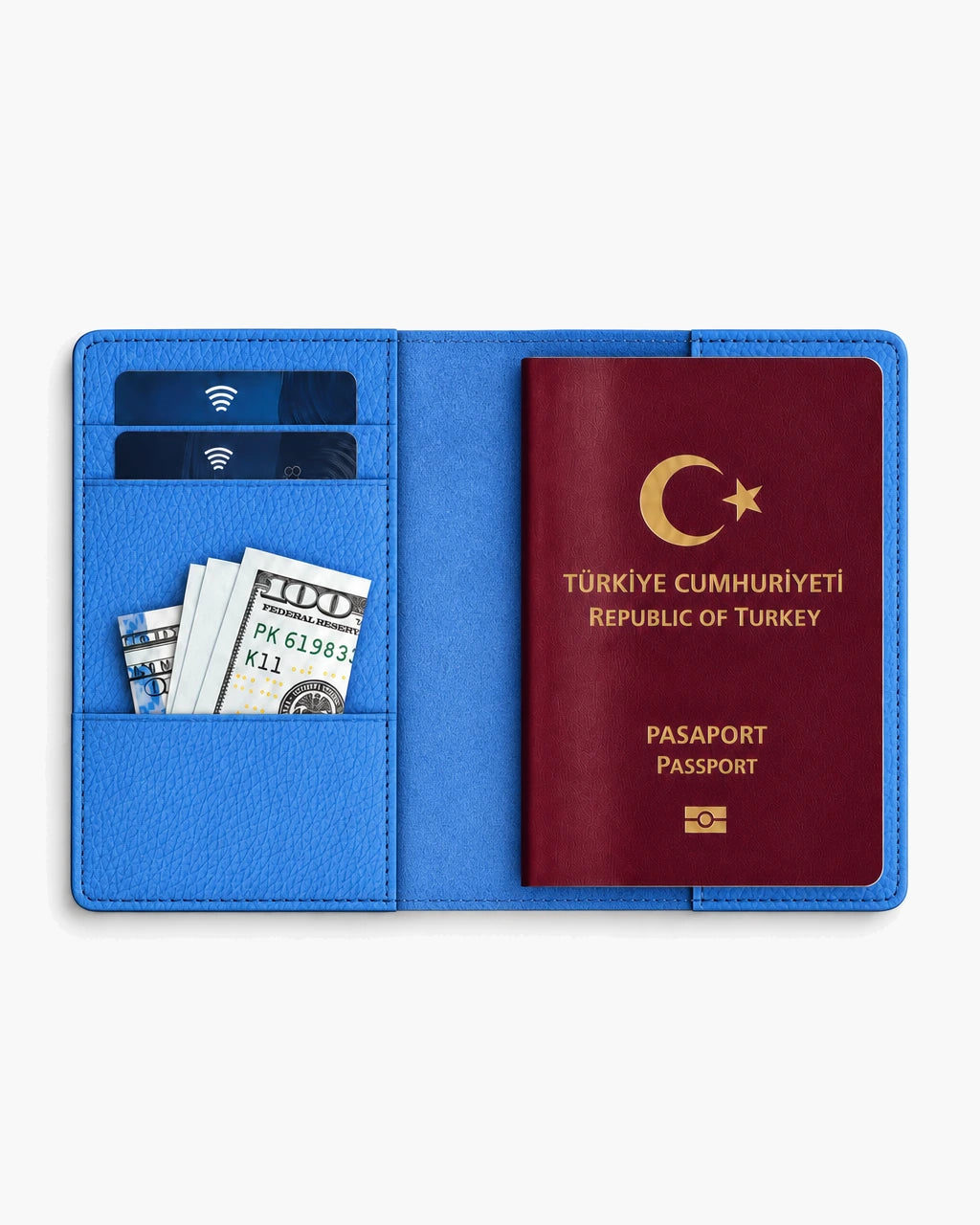 Parlement Mavi Togo deri pasaport kılıfı - görsel 4