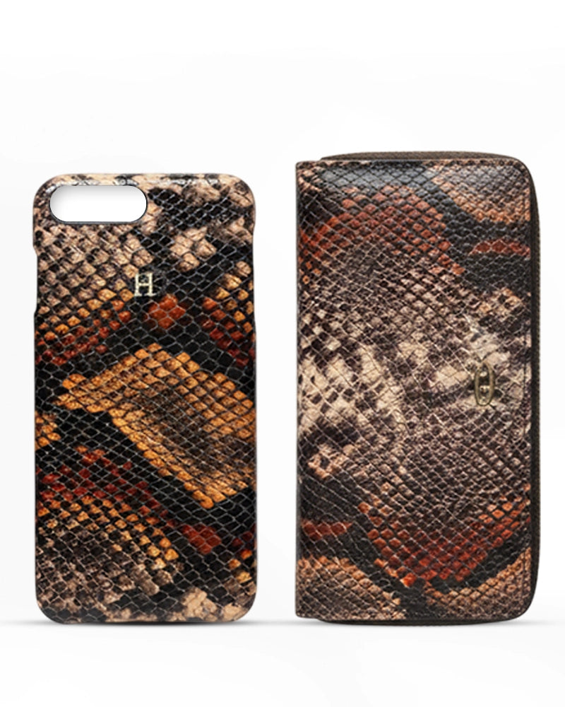 iPhone Kılıfı ve Fermuarlı Cüzdan Seti | Mix Piton