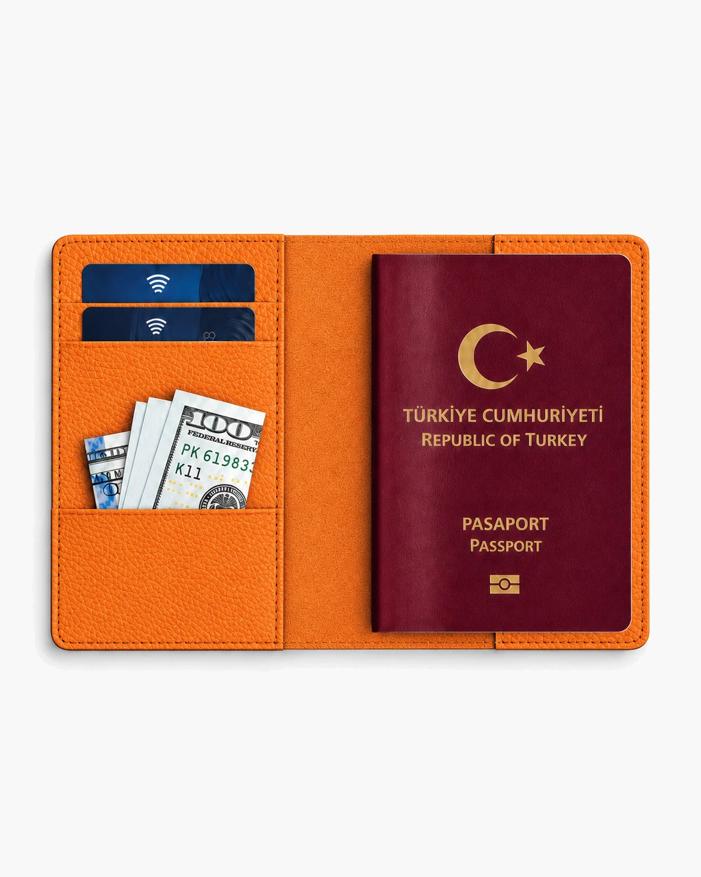 Portakal Togo deri pasaport kılıfı - görsel 4