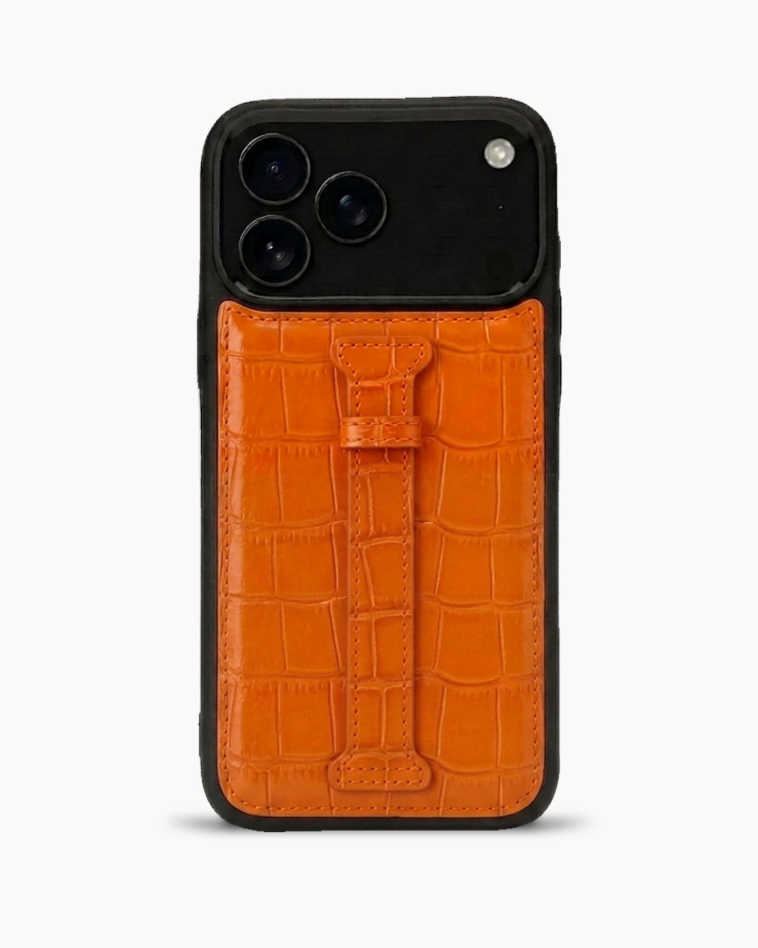 Kemerli iPhone Kılıfı | Turuncu Rugan Croco