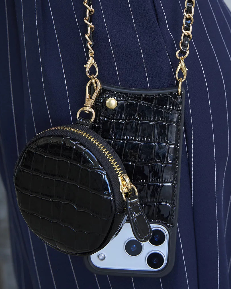 Siyah Croco Mini Cüzdan
