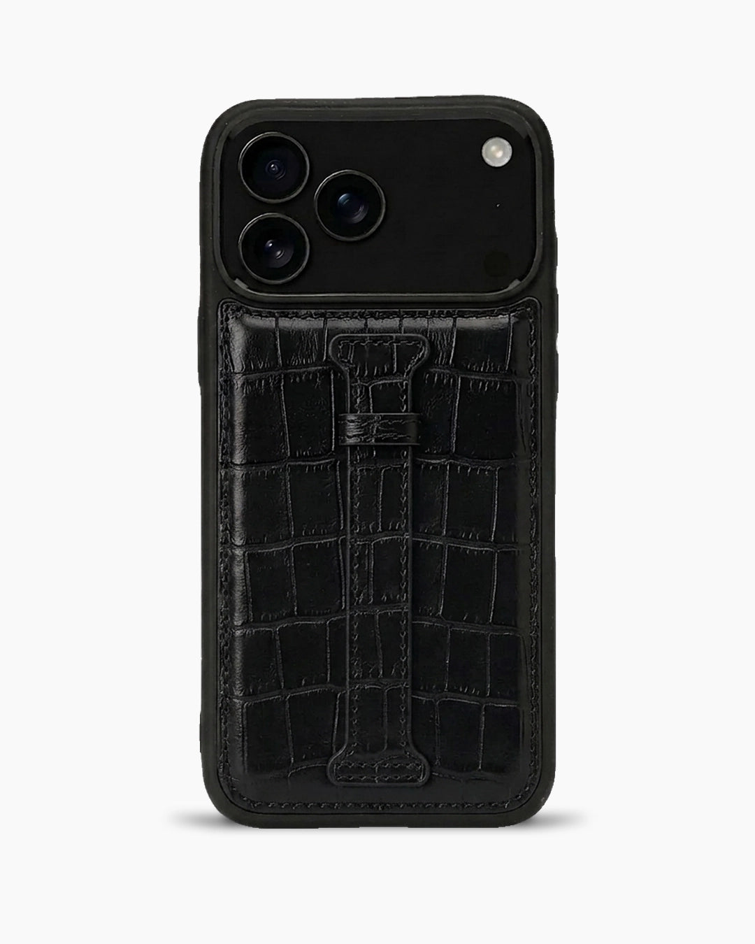 Kemerli iPhone Kılıfı | Siyah Mat Croco