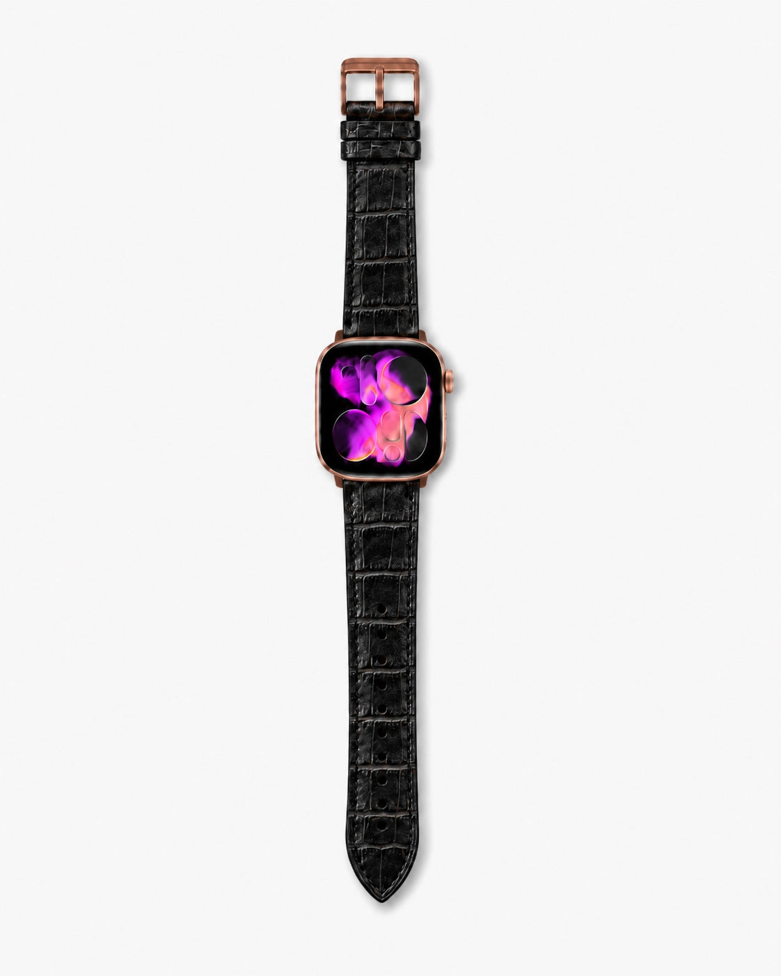 Apple Watch Deri Kordon | Siyah Mat Croco