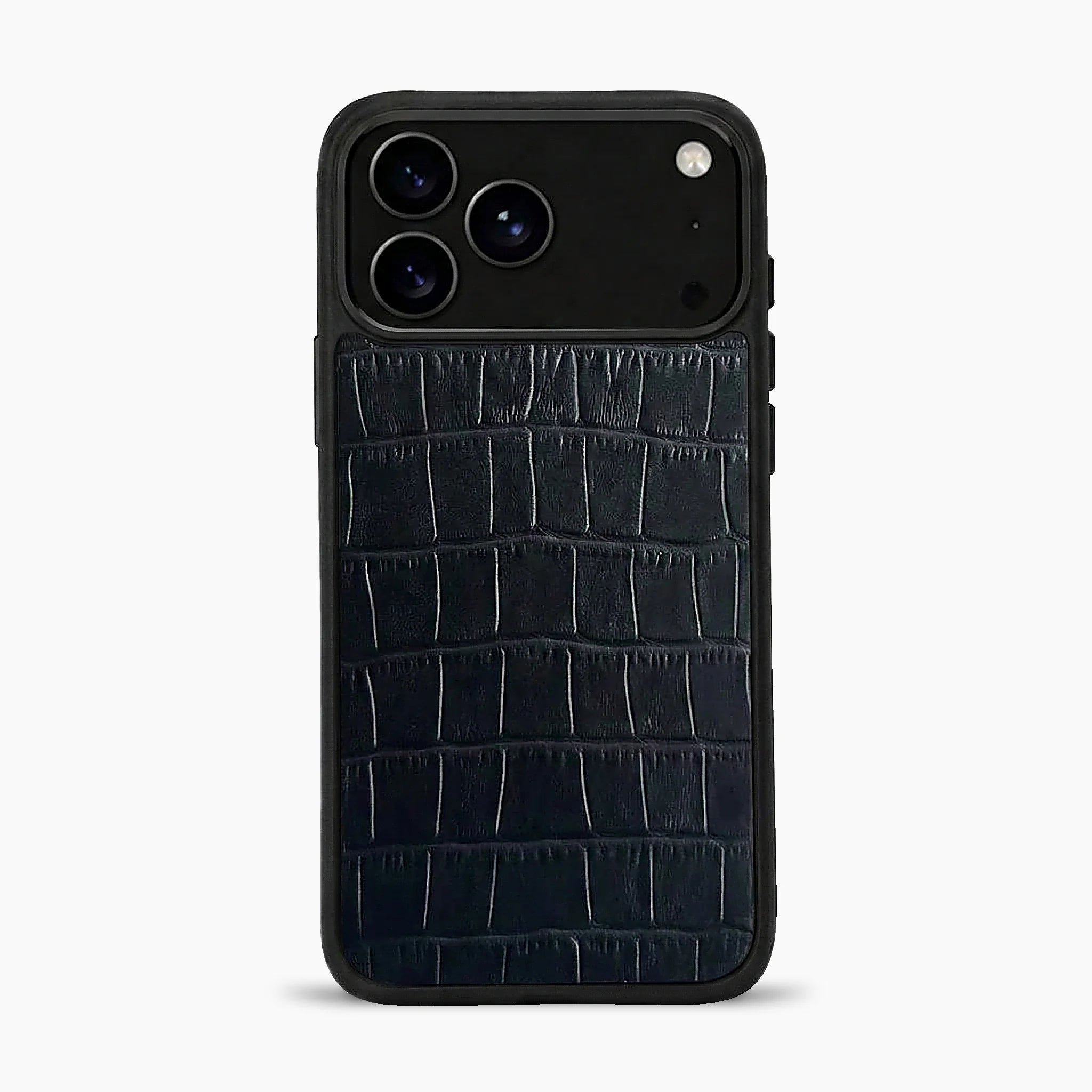 Deri iPhone Kılıfı | Siyah Mat Croco | Havuz