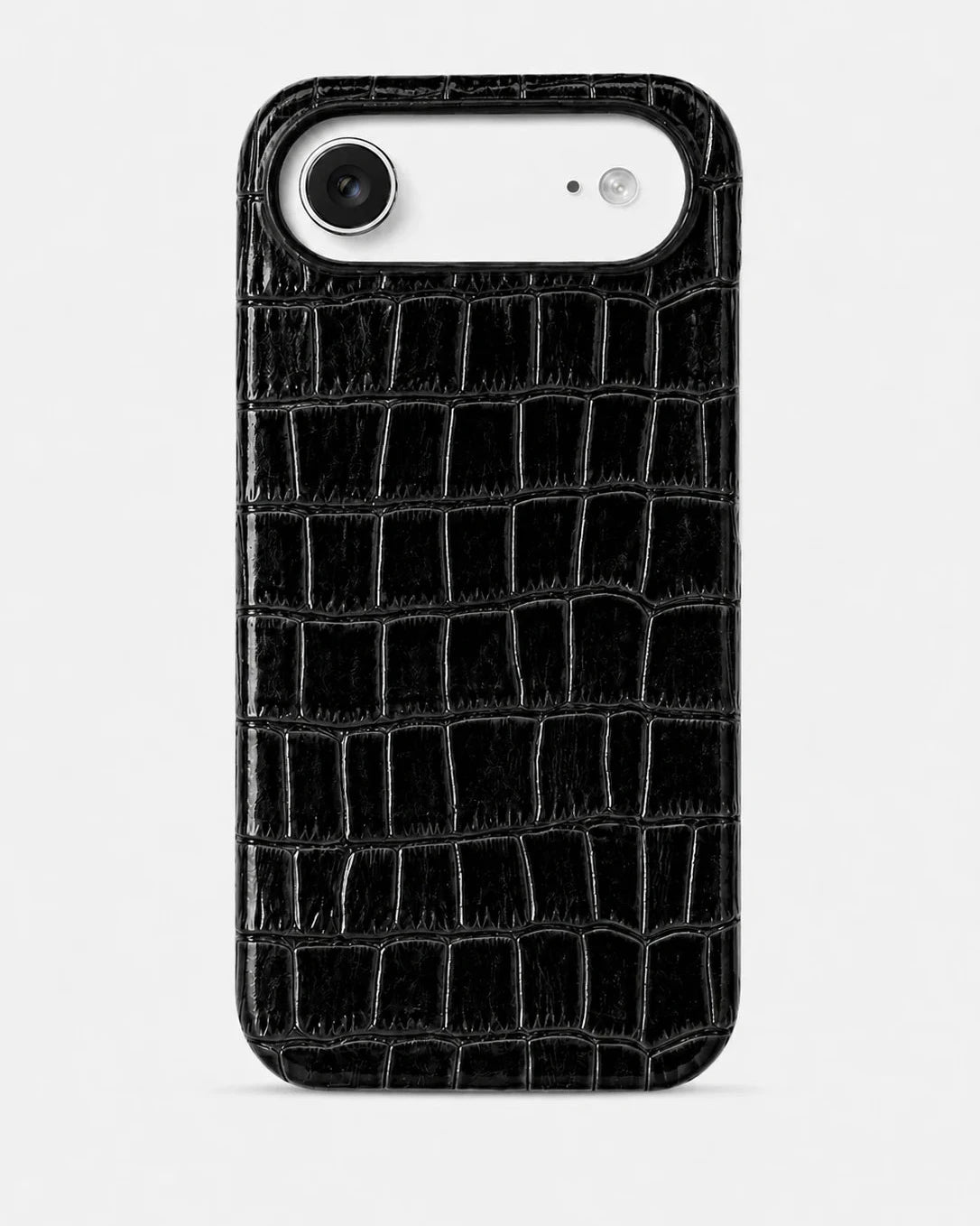 Siyah Rugan Croco Deri iPhone Kılıfı