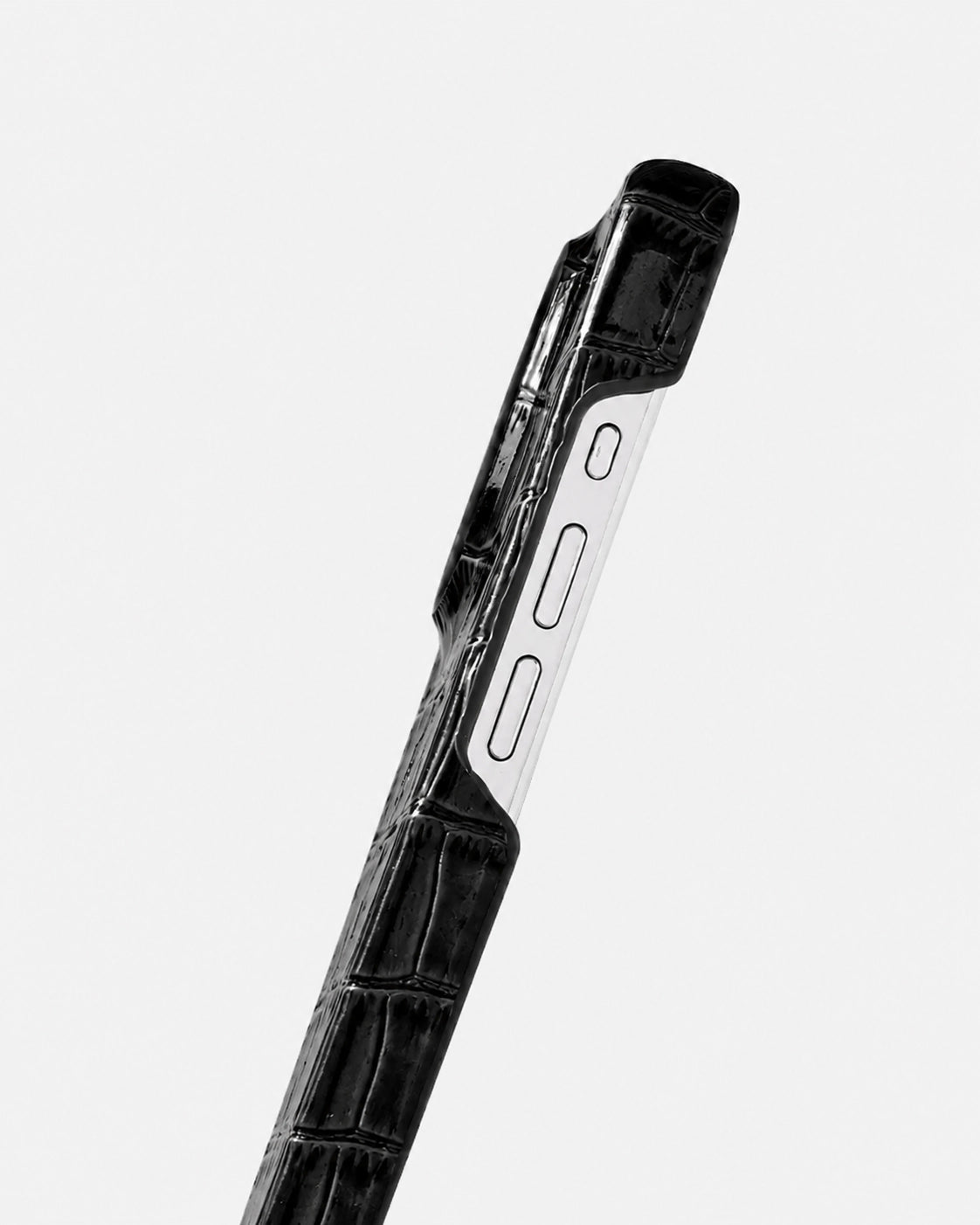 Siyah Rugan Croco Deri iPhone Kılıfı