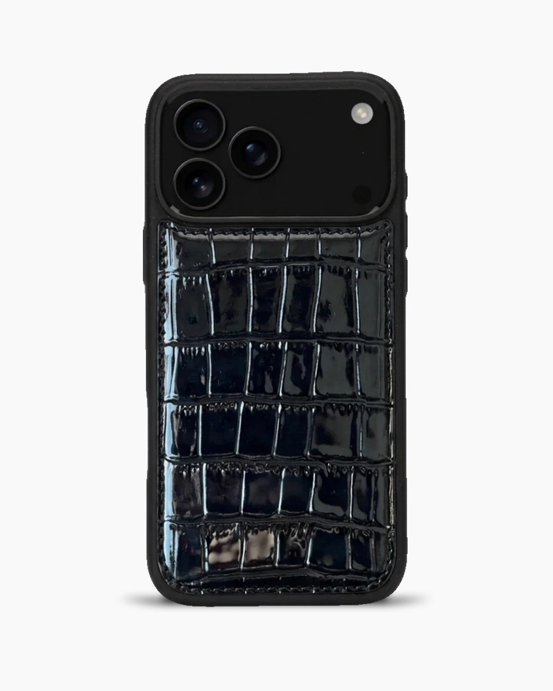 Premium iPhone Kılıfı | Siyah Rugan Croco