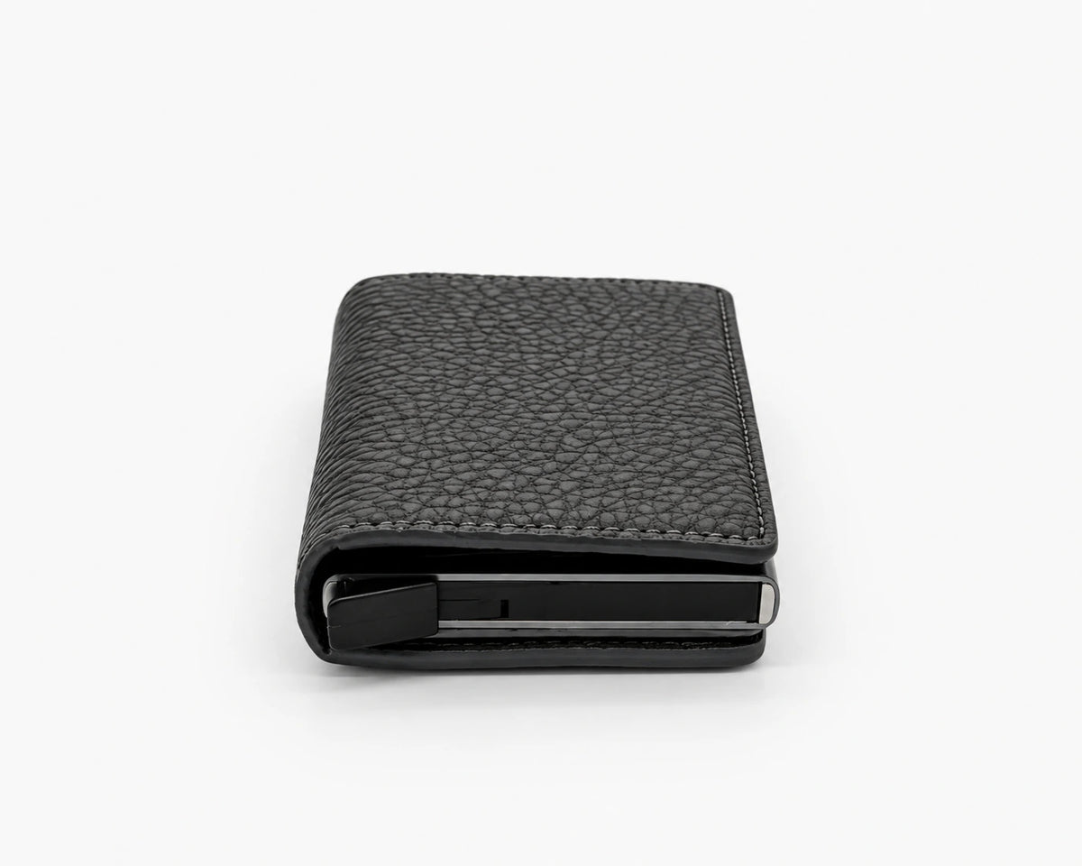 Troya Smart Slim Mekanizmalı Deri Kartlık | Gri Togo