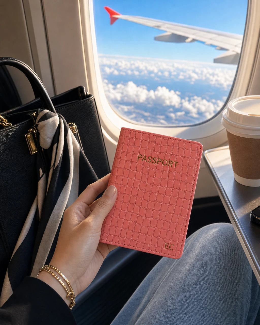 Somon Küçük Croco deri pasaport kılıfı - görsel 2
