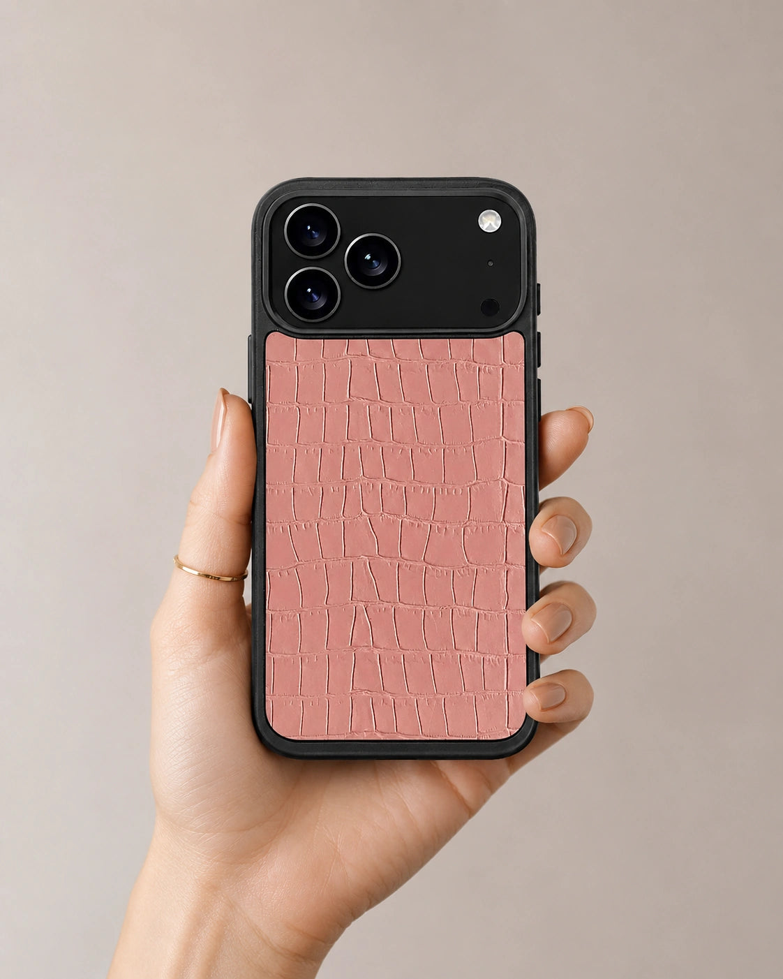 Deri iPhone Kılıfı | Somon Mat Croco | Havuz