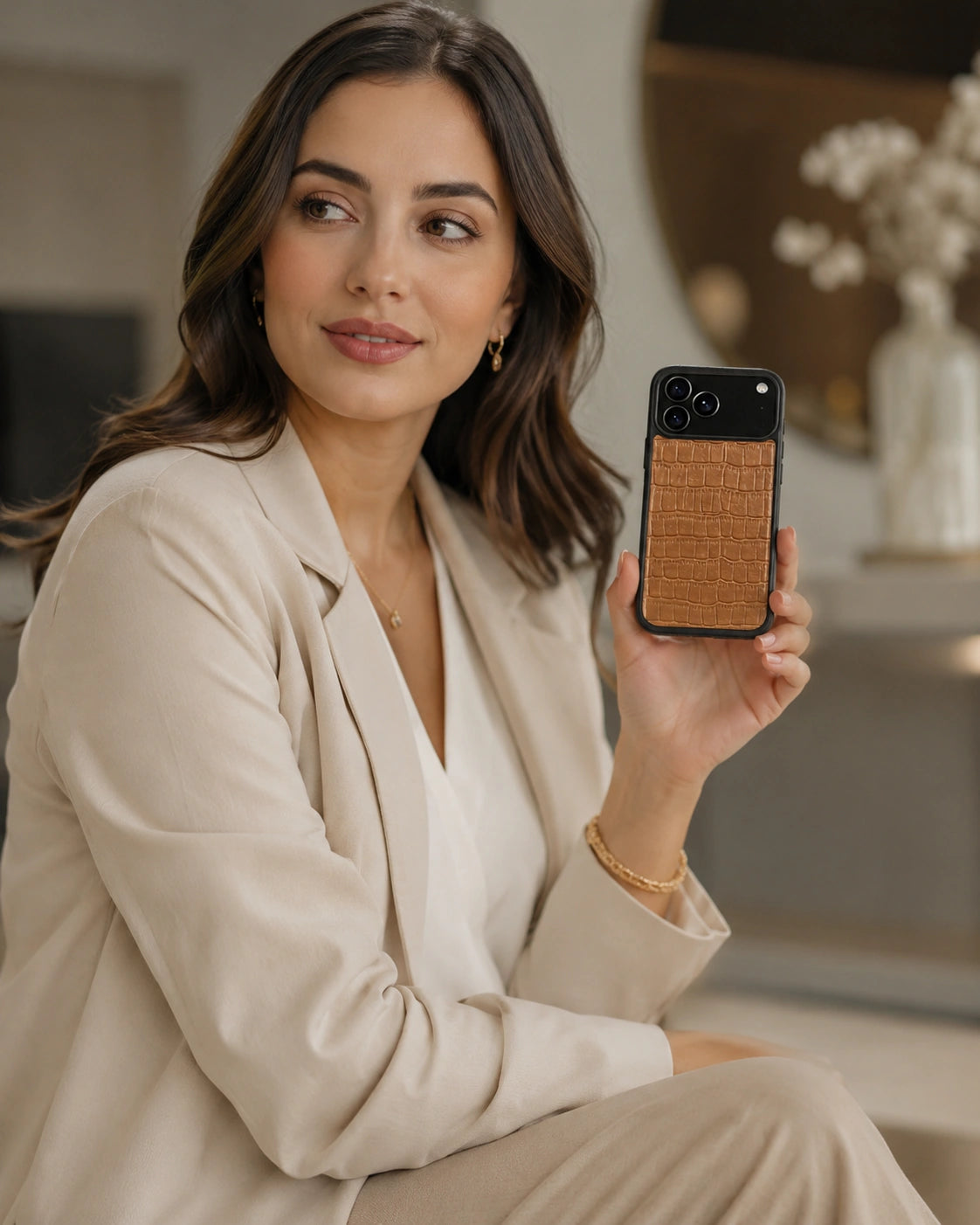 Deri iPhone Kılıfı | Taba Mat Croco | Havuz