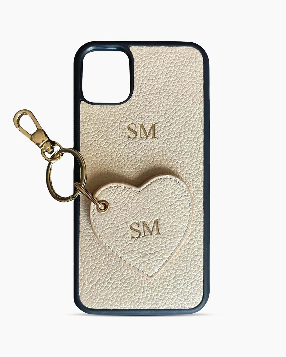 iPhone Kılıfı ve Kalpli Anahtarlık Seti | Bej Togo