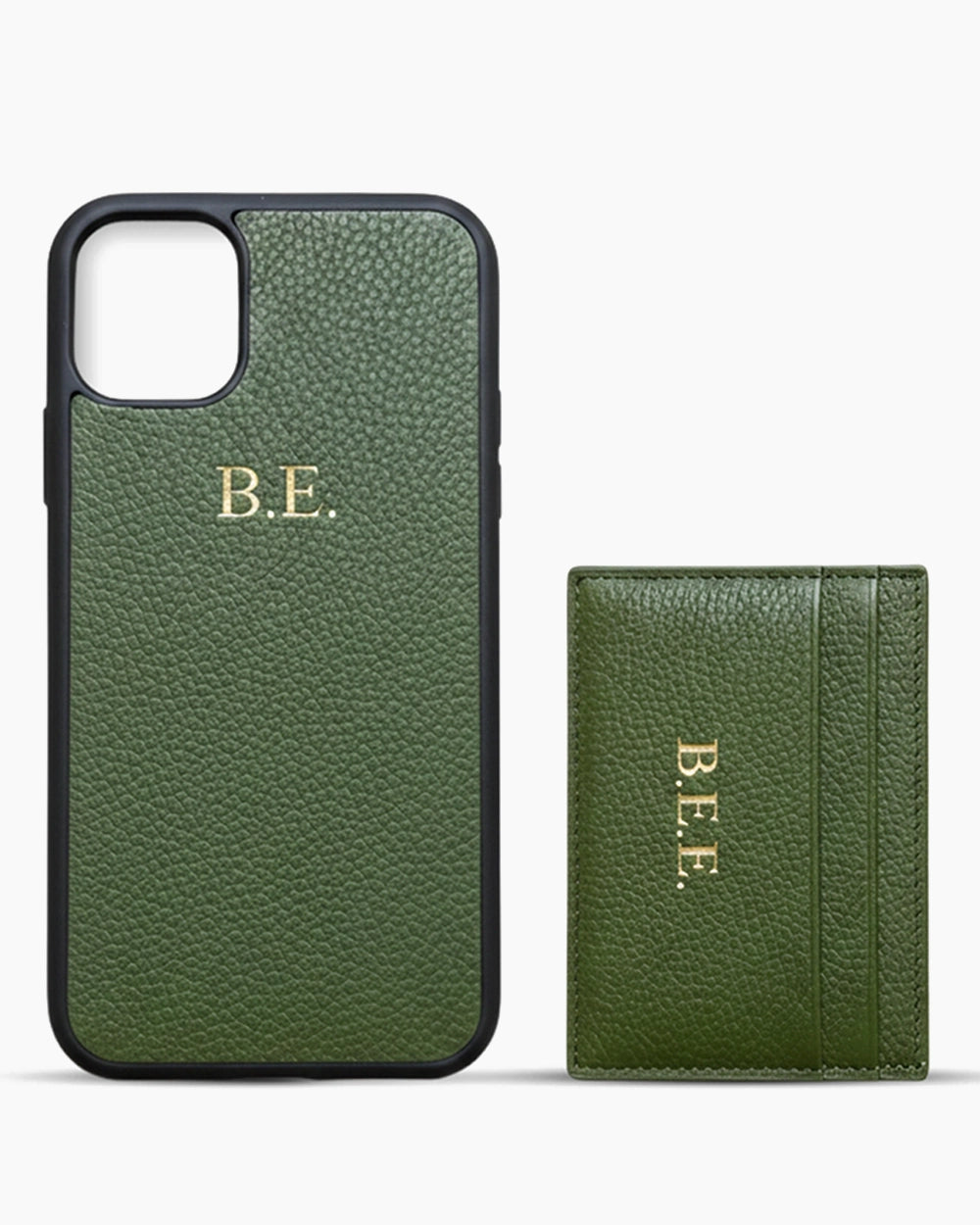 iPhone Kılıfı ve Kartlık Seti | Haki Yeşil Togo