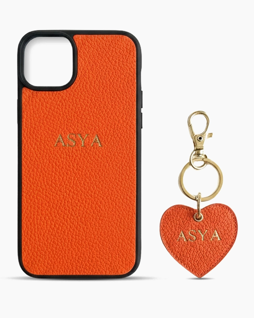 iPhone Kılıfı ve Anahtarlık Seti | Turuncu Togo (Havuz Model)