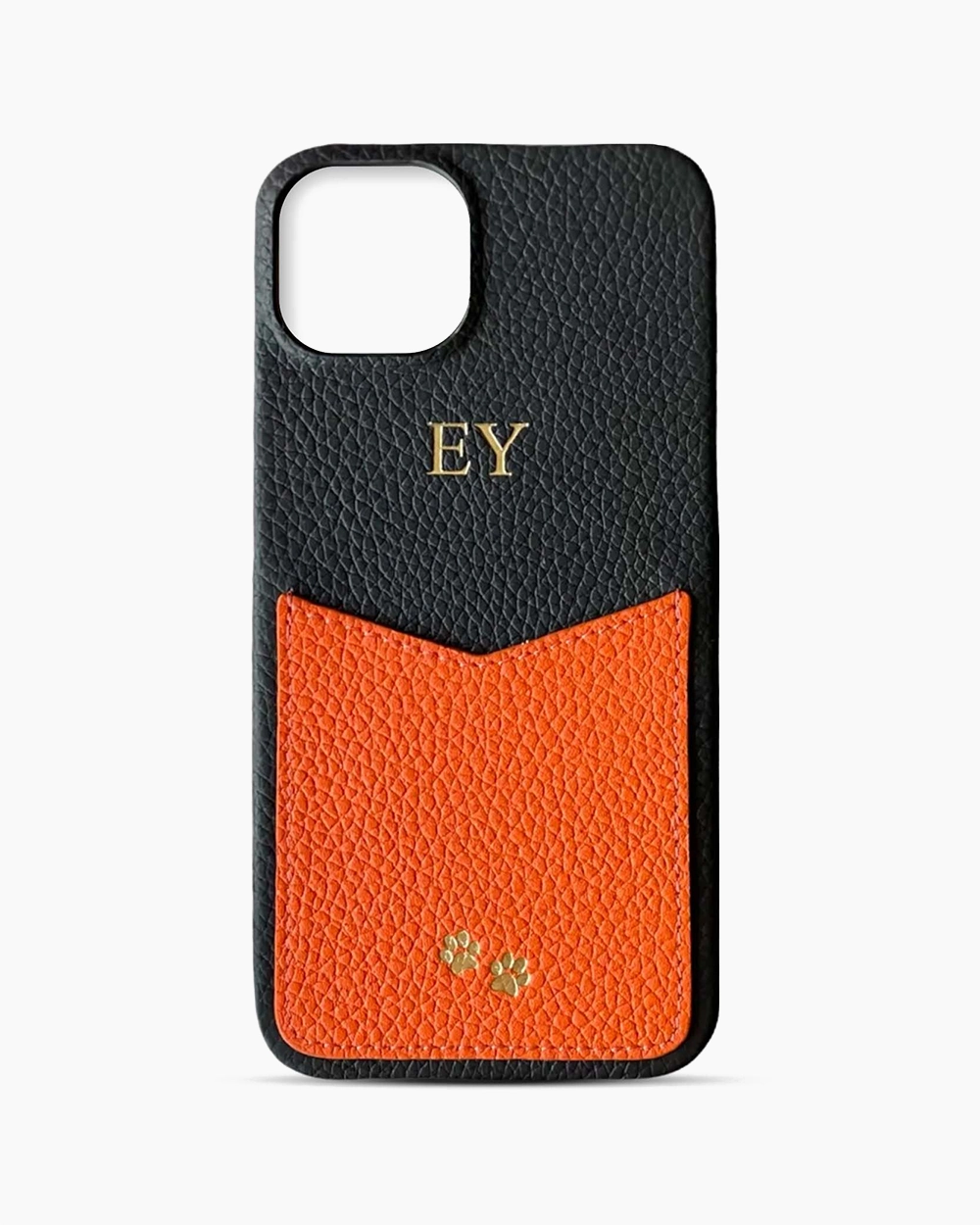 Deri iPhone Kılıfı | Siyah Turuncu Togo