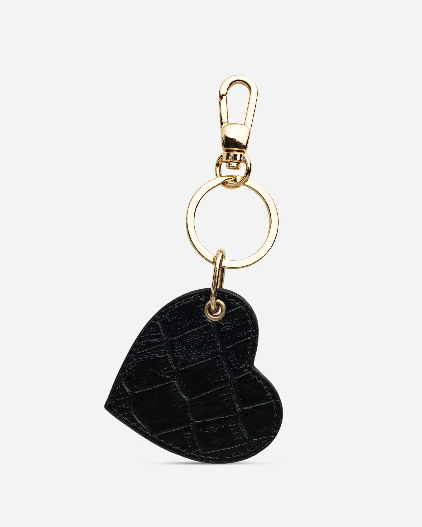 Kalp Anahtarlık - Siyah Croco