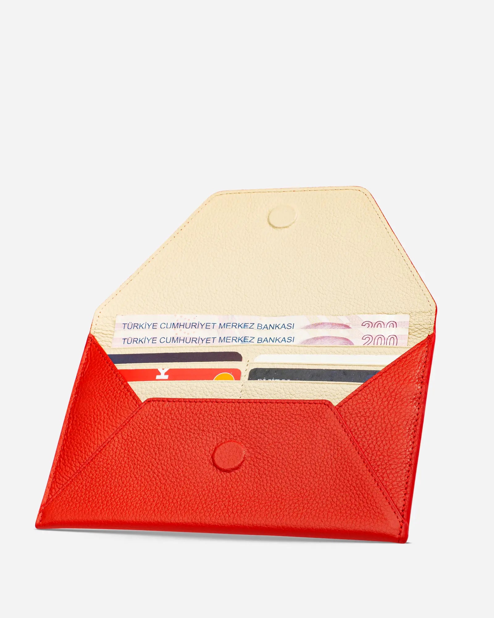 Deri Zarf Cüzdan Flotur Kırmızı