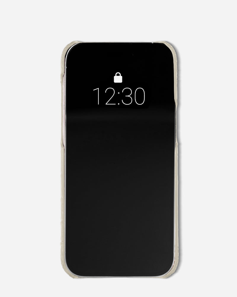 Emerald Serisi Beyaz Rugan Croco Deri iPhone Kılıfı